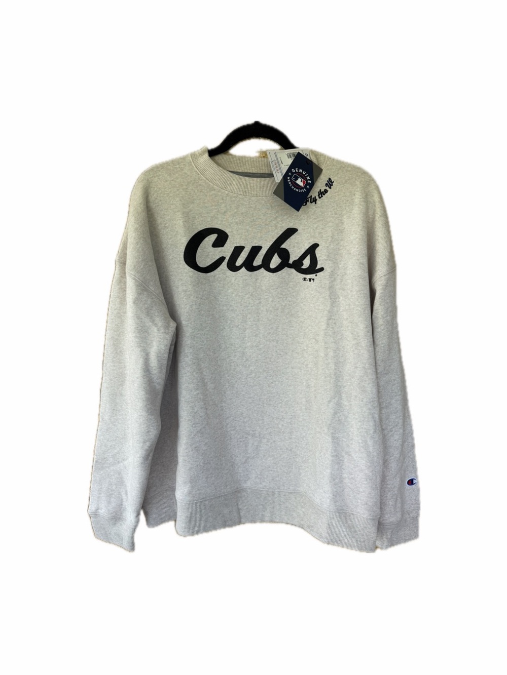 Champion Chicago Cubs Crewneck Sweatshirt - Coffee/Light Gray with Black Script